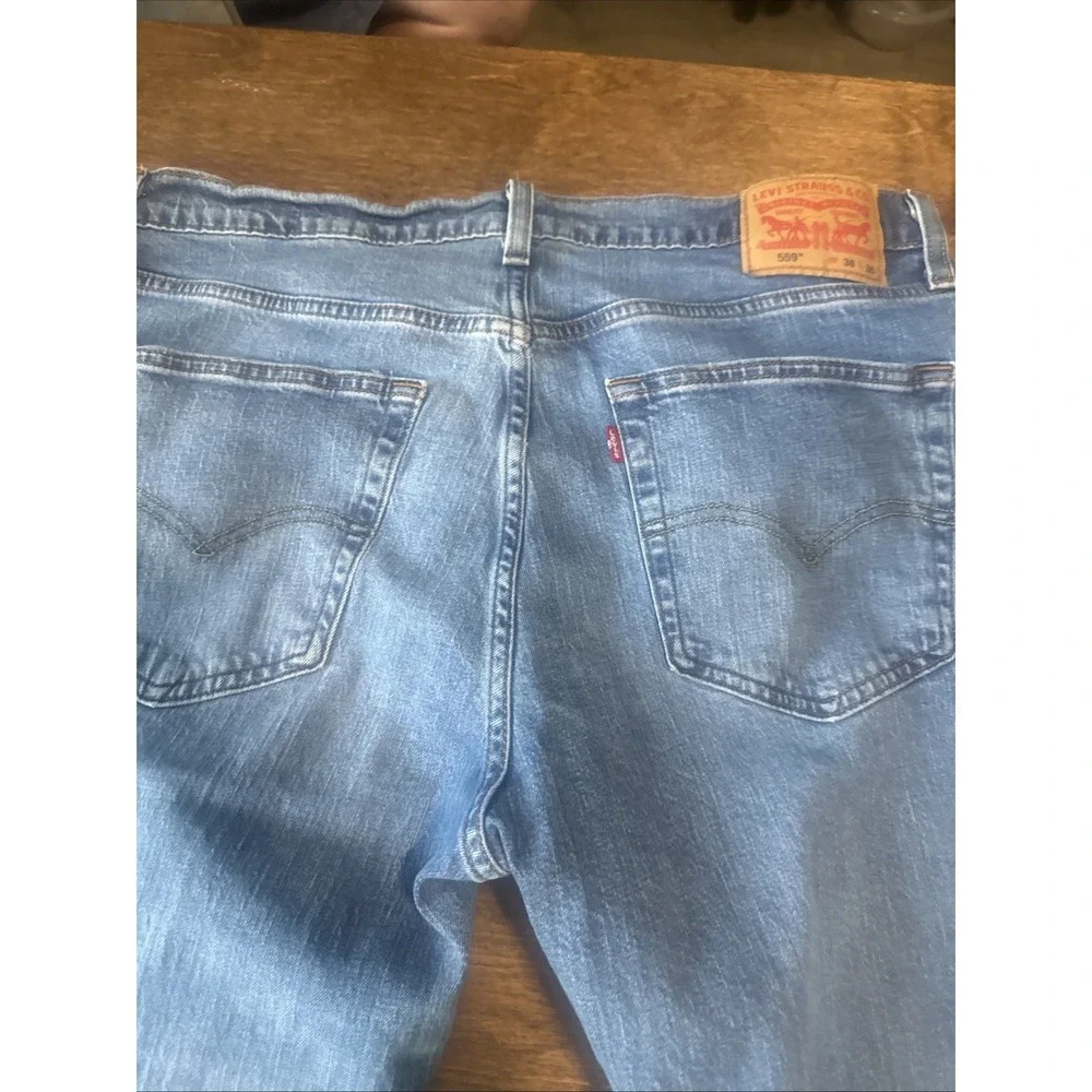 Levis 559 Jeans Mens Blue Relaxed Straight Leg Denim Pants Medium Wash 36 x 30